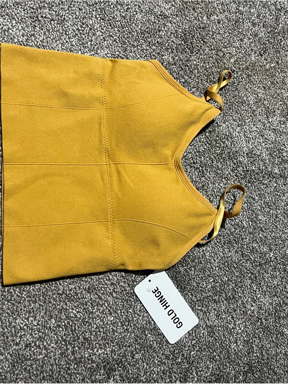 Gold Hinge Mustard Yellow Ribbed Tank Top